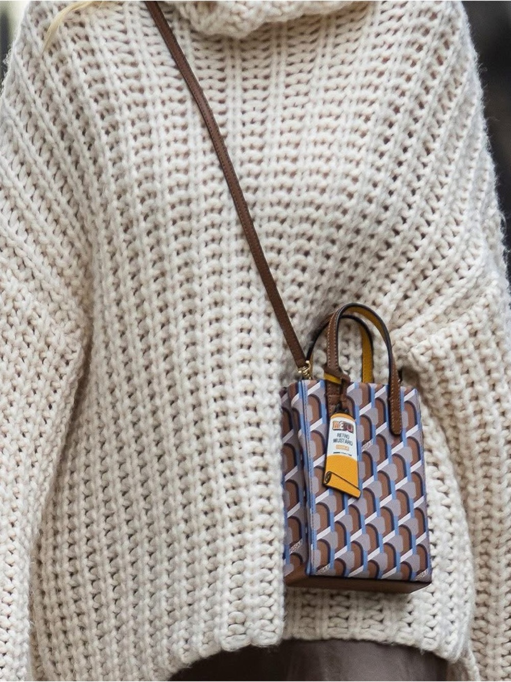 Rosa.k RARE Hard to find Cabas Monogram Mini Crossbody Tote in Camel XS